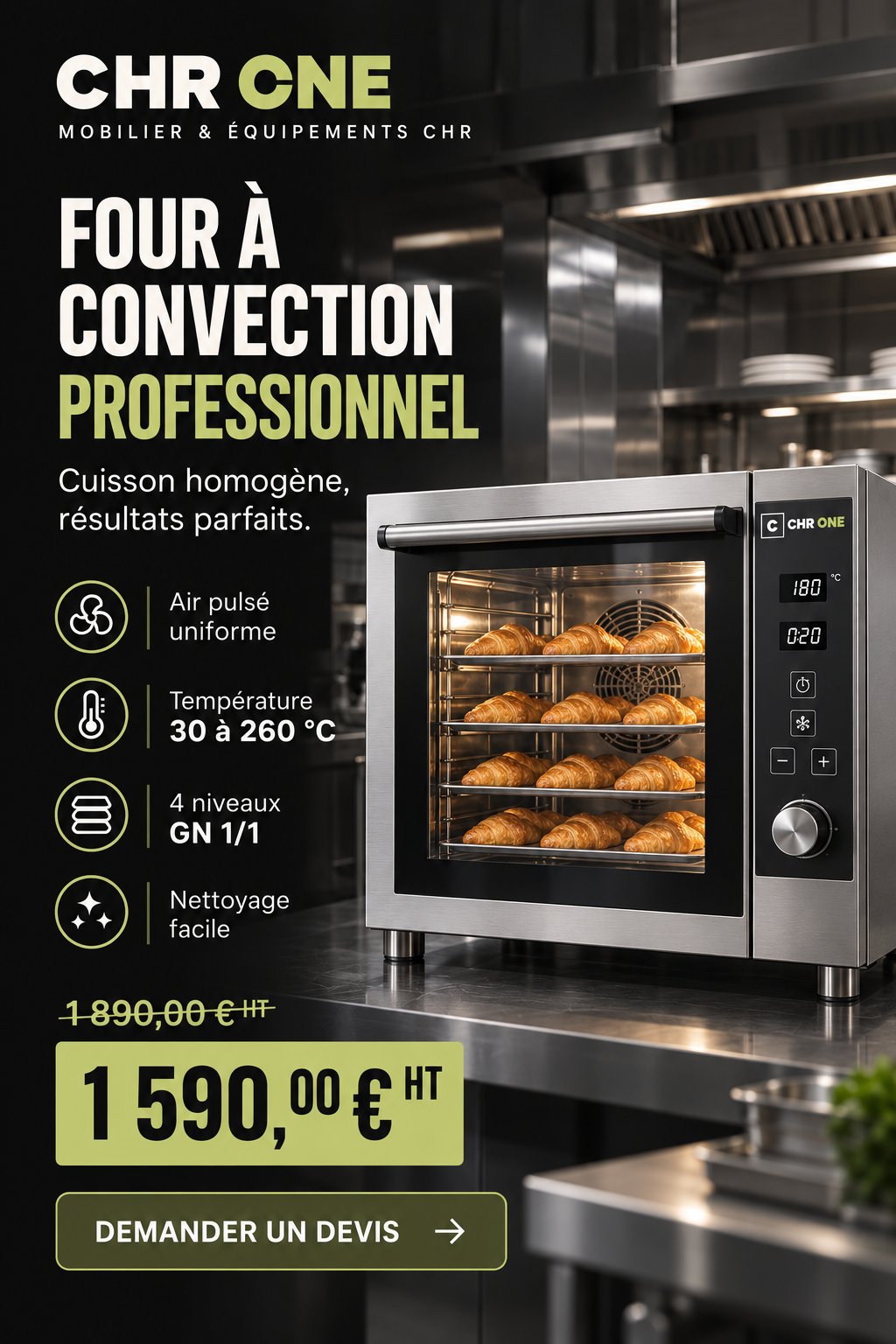 Four à convection professionnel — 1 590 € HT